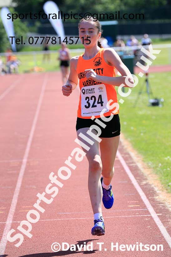 Womens Under-17s and Girls Under-15s 3000 metres, 2024 North Eastern Track and Field Champs., Middlesbrough.  Photo: David T. Hewitson/Sports for All Pics